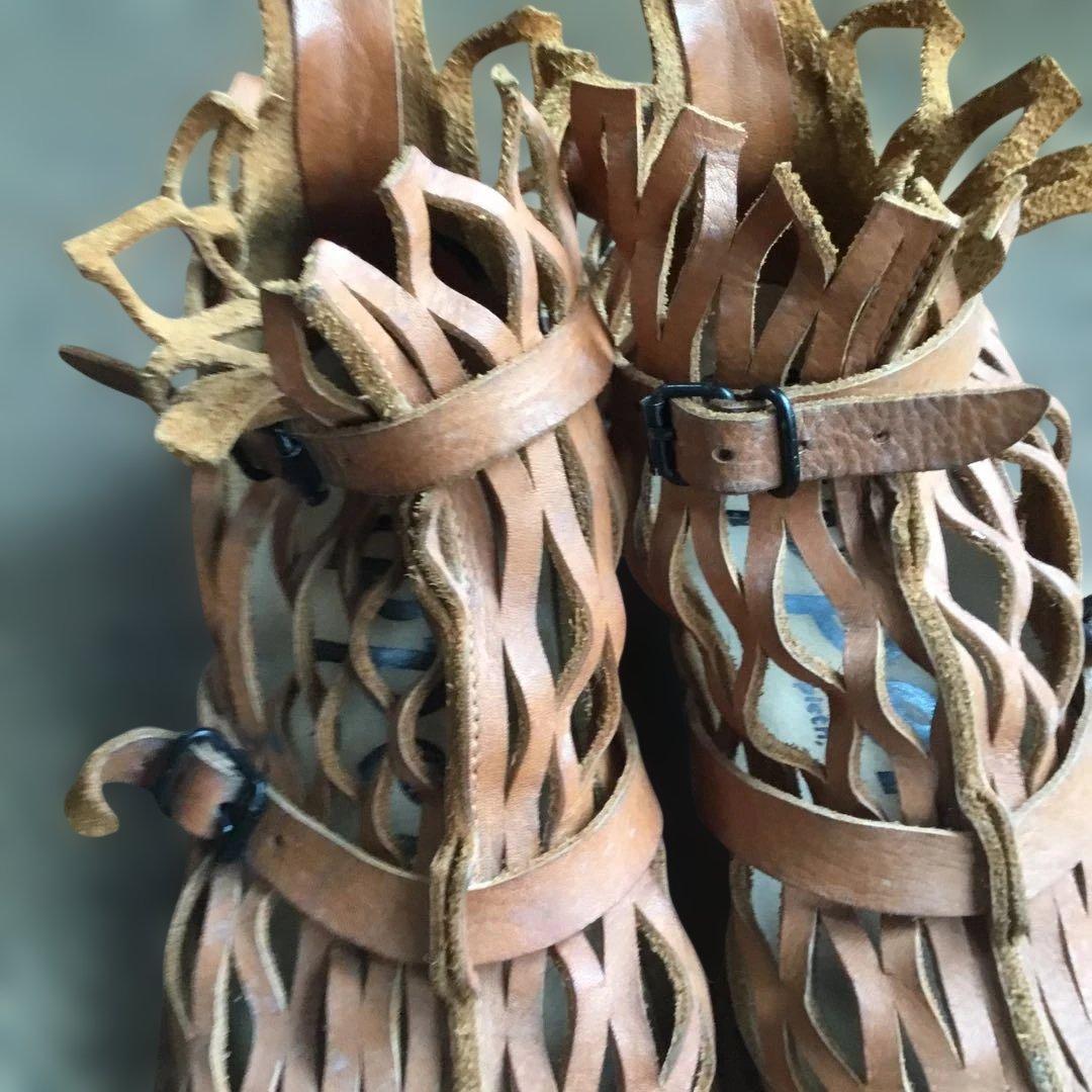 トリッペン　ブラウンレザーカットアウトサンダル☆37