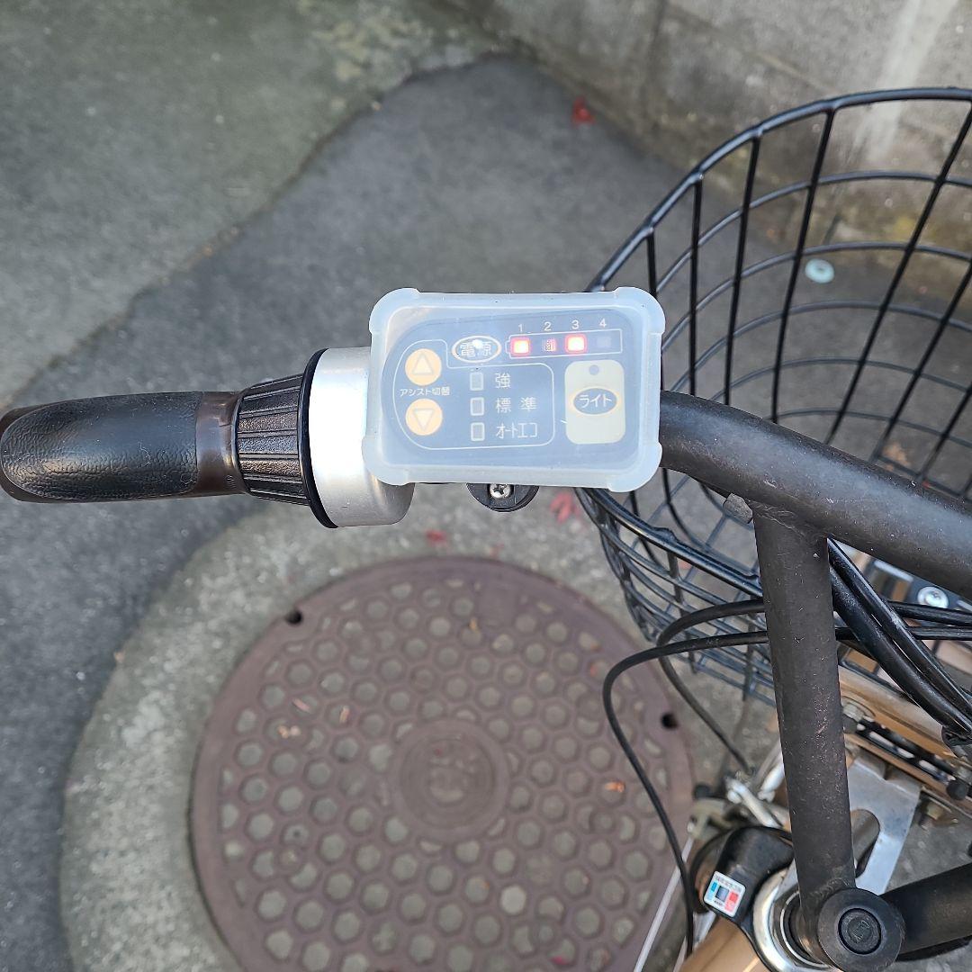 電動アシスト自転車 ベージュ 前カゴ付き