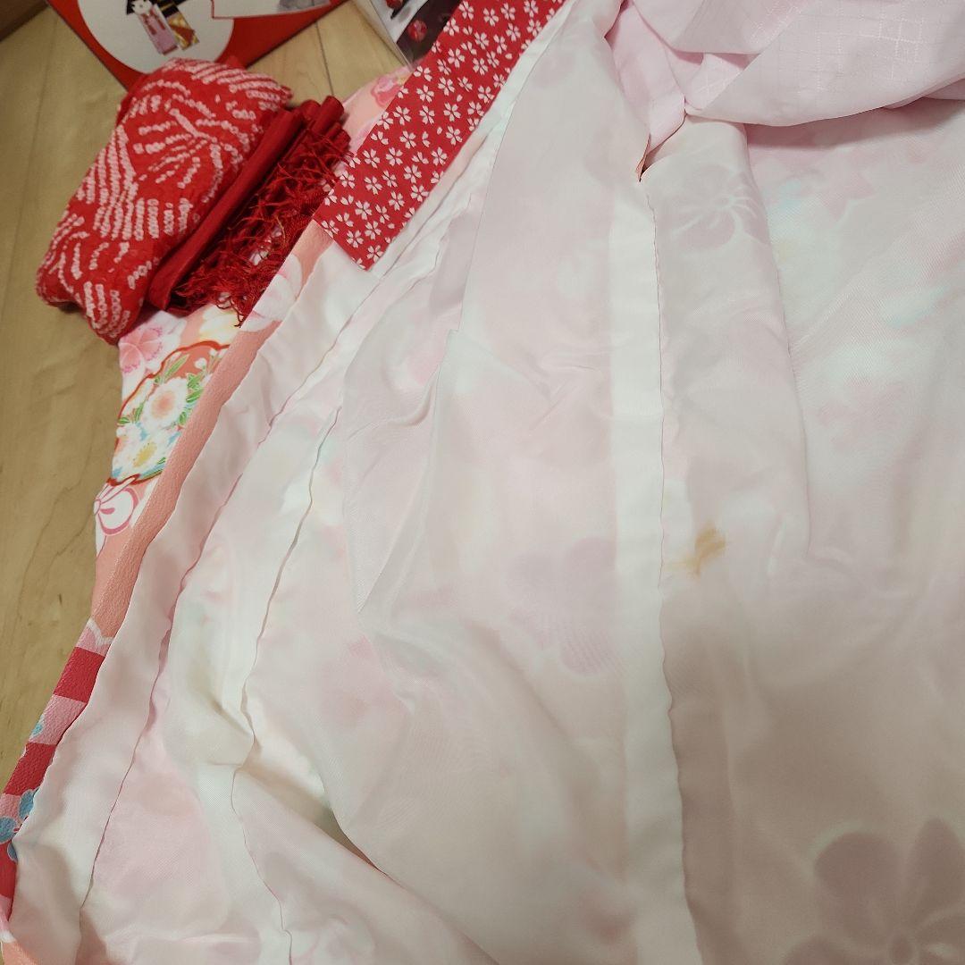 七五三 女の子 着物 帯 小物 セット 赤とピンク 花柄 さくら 7歳 式部浪漫