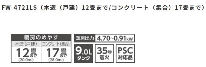 【美品】ダイニチ FW-4721LS 石油ファンヒーター 17畳/12畳