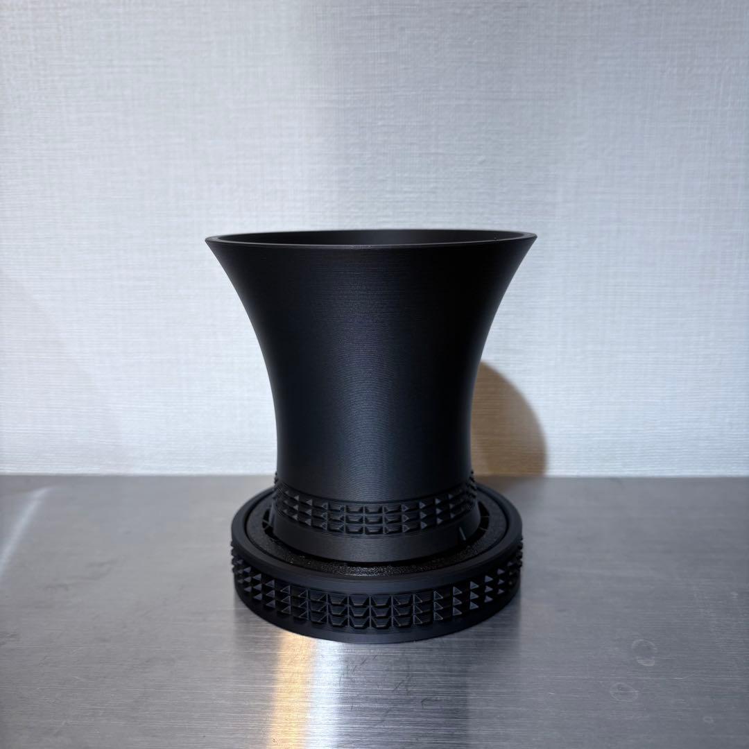 STUDS 04 MatteBlack+ 4.5号 作家鉢 台座付き