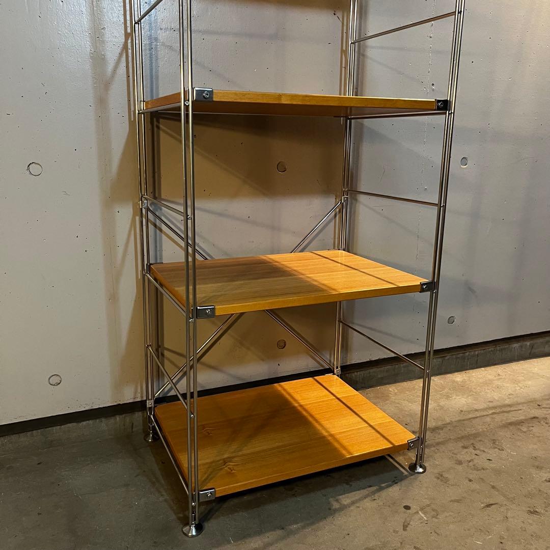 ゆりん★無印 ステンレスユニットシェルフ・タモ材棚セット・棚板６枚