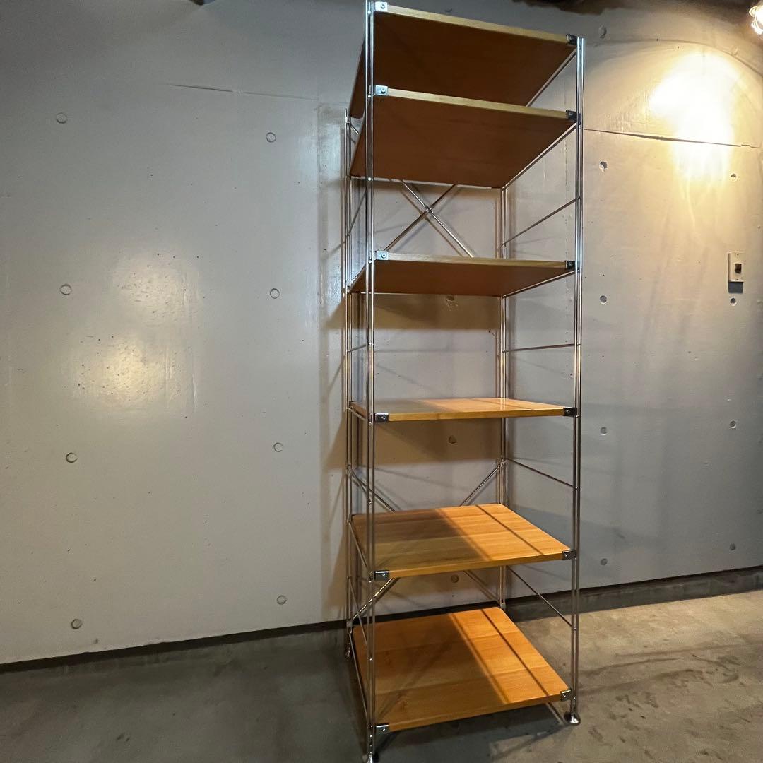 ゆりん★無印 ステンレスユニットシェルフ・タモ材棚セット・棚板６枚