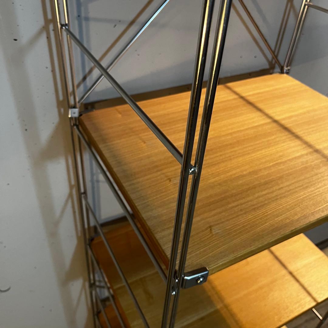 ゆりん★無印 ステンレスユニットシェルフ・タモ材棚セット・棚板６枚