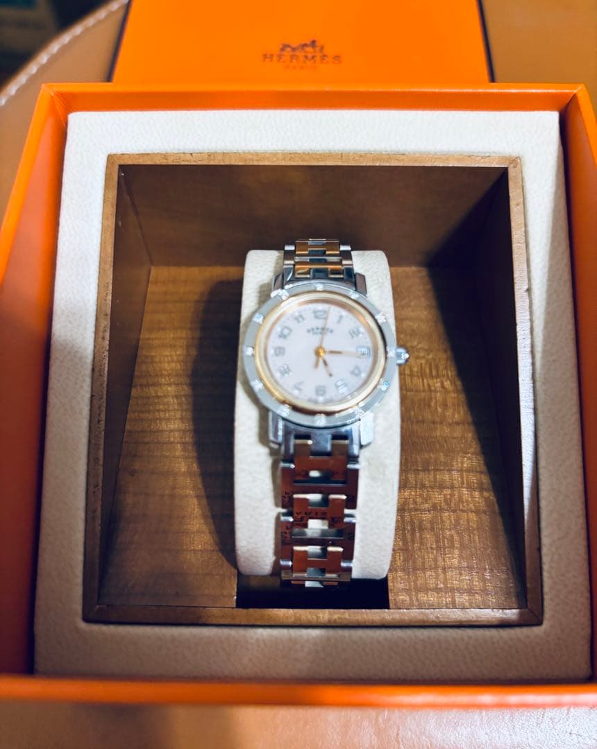 エルメス クリッパー CL.222 ナクレ 12Pダイヤ