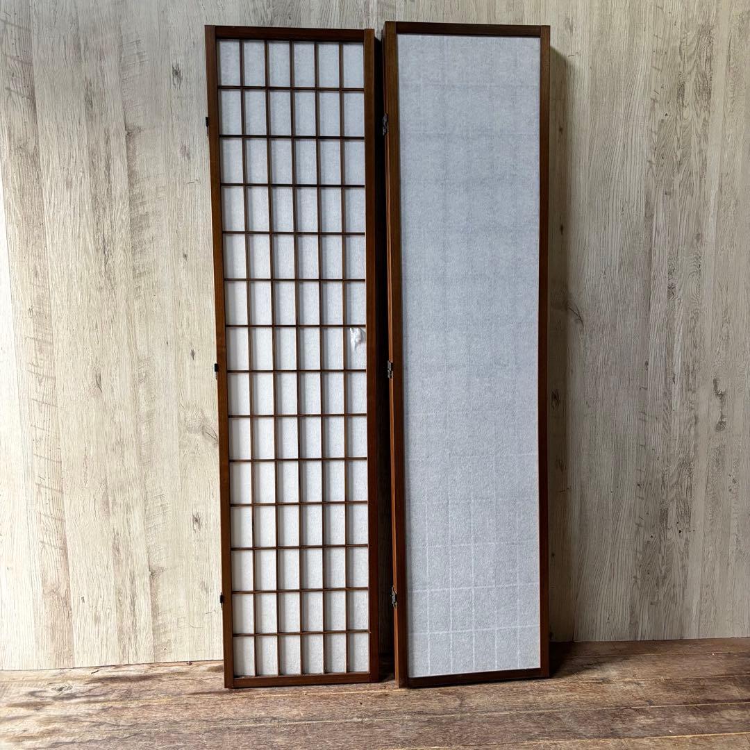 障子スクリーン 木製フレーム パーテーション 衝立 和風 2連+4連 目隠し