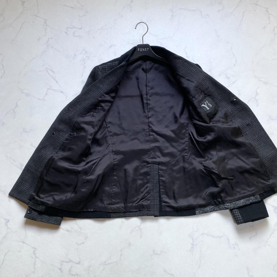 Y's パッチワーク 異素材切替 テーラードジャケット サイズ2
