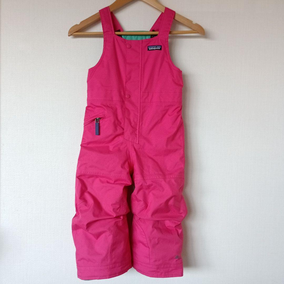 patagonia 子ども用スキーウェア ピンク/グリーン