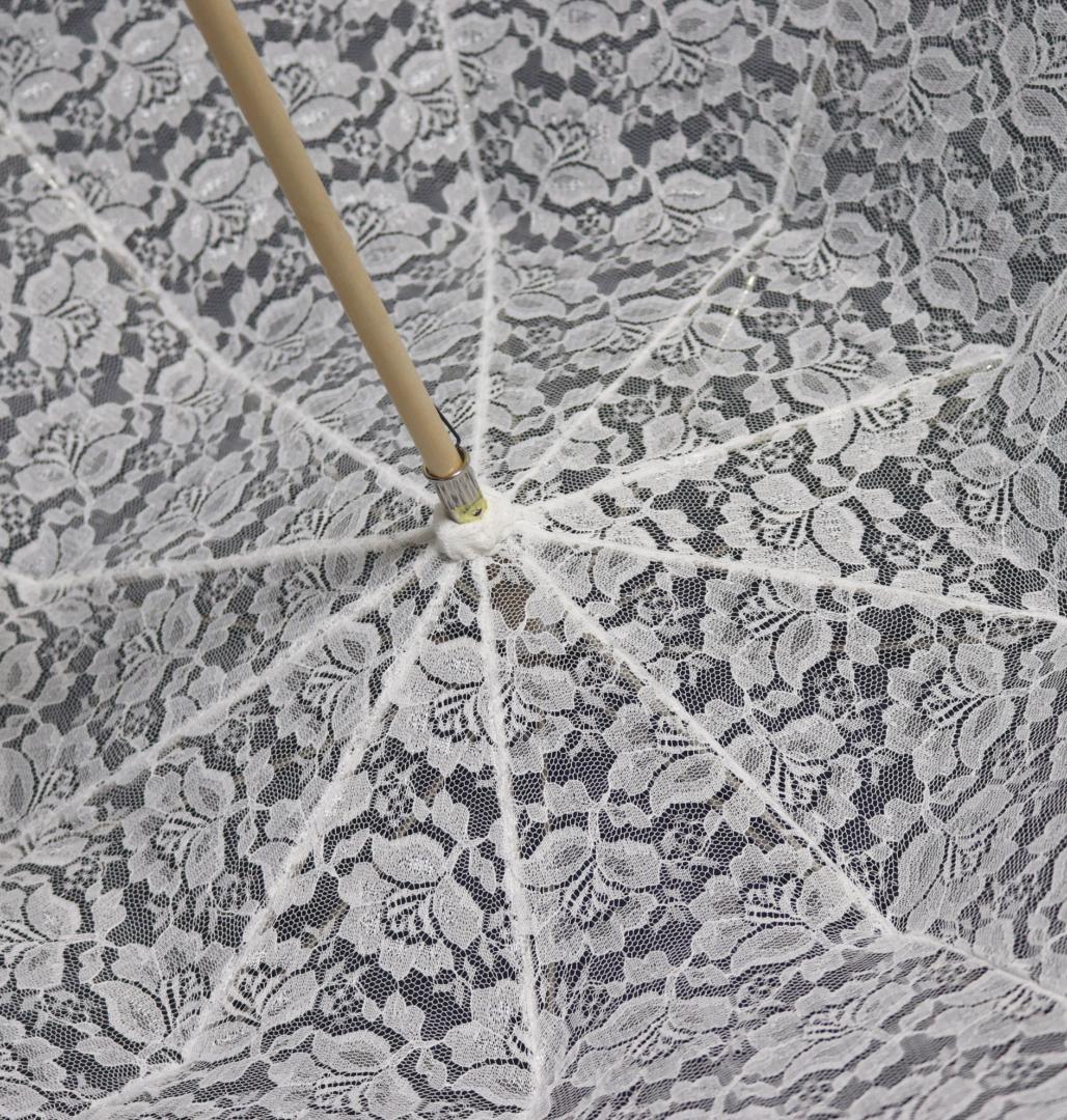 新品タグ付き【前原光栄商店】長傘 総刺繍 繊細レースかわず張り 高級日傘 紺