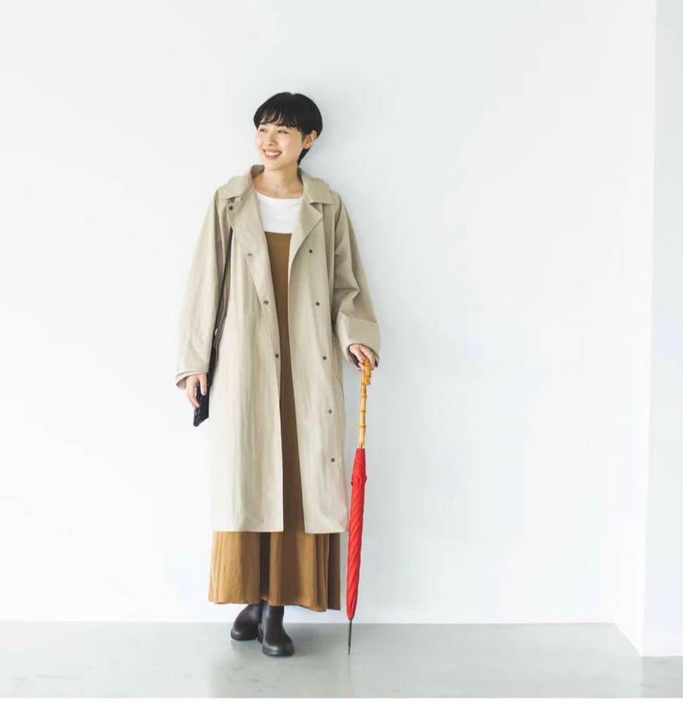 北欧、暮らしの道具店 晴れの日も着たいレインコート（バッグ付き）ベージュ