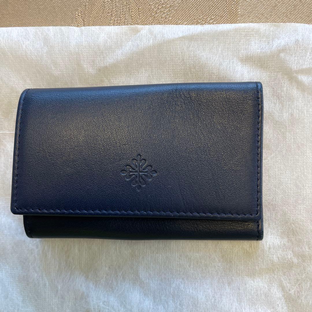 パテックフィリップ　レザー　ネイビー　キーホルダー　希少品　美中古　濃紺色