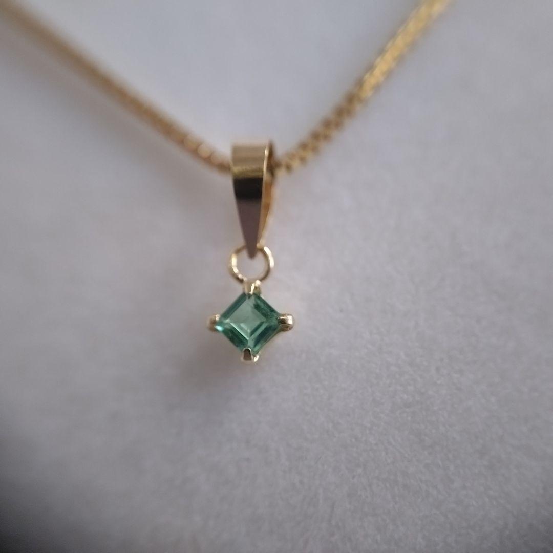 K18　YG　パライバトルマリン　ネオン ブルーグリーン　ペンダントトップ