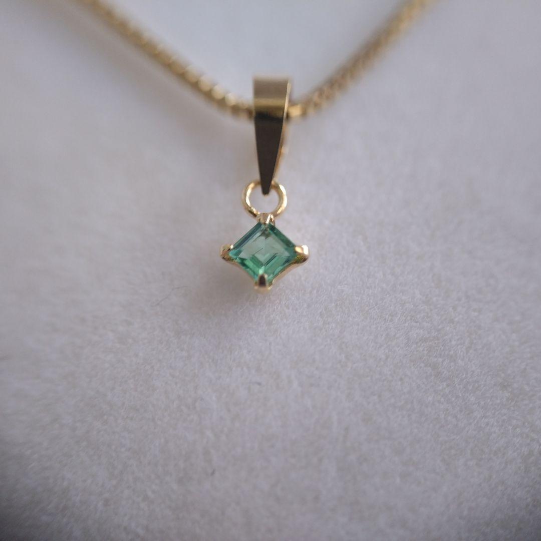 K18　YG　パライバトルマリン　ネオン ブルーグリーン　ペンダントトップ