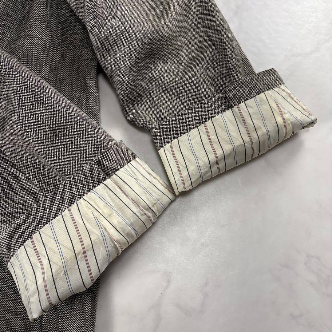 ポロラルフローレン リネン混 段返り テーラードJK 3B 大きい チャコール