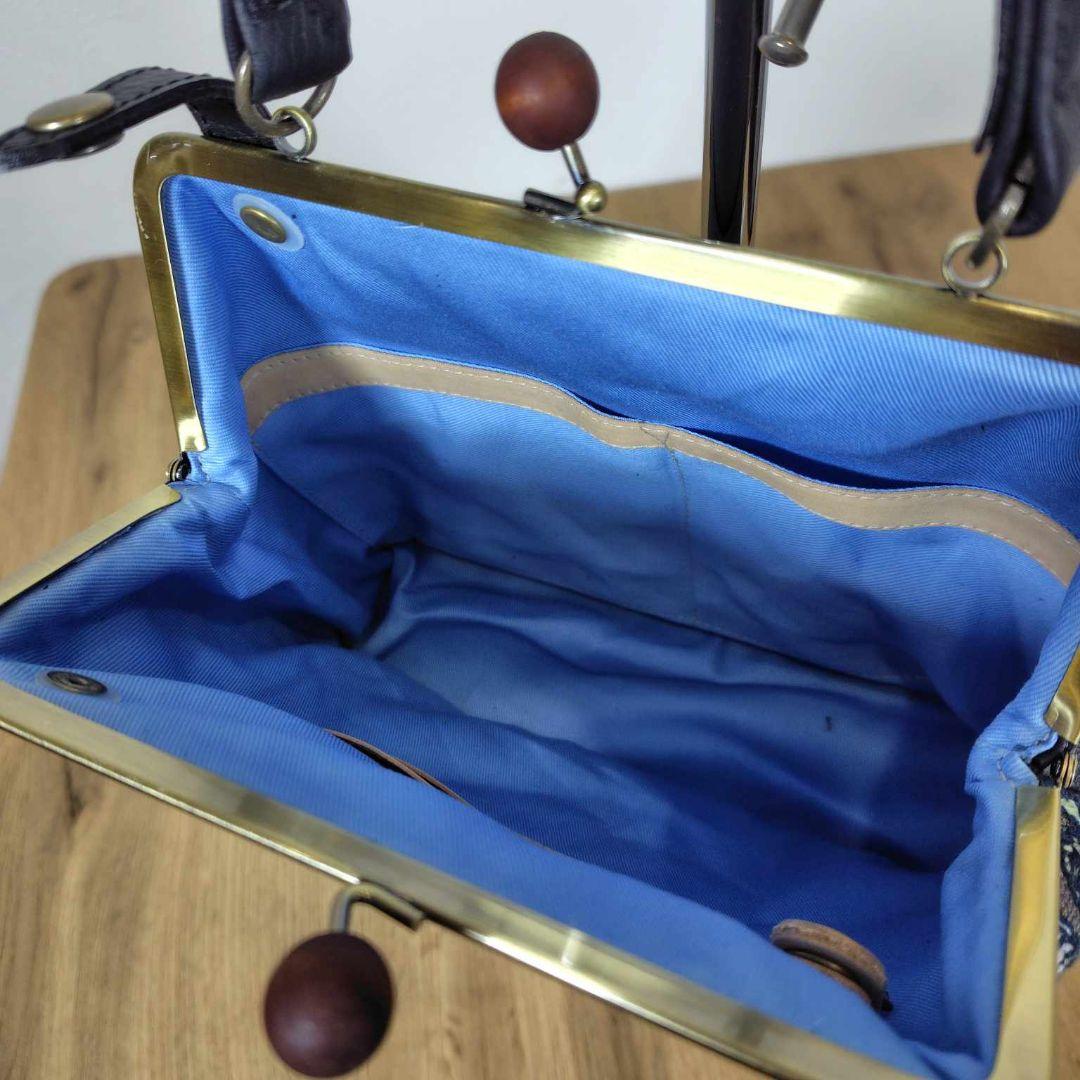 【専用】ミナペルホネン/rosyロージィーブラウン/木玉がま口ショルダー革