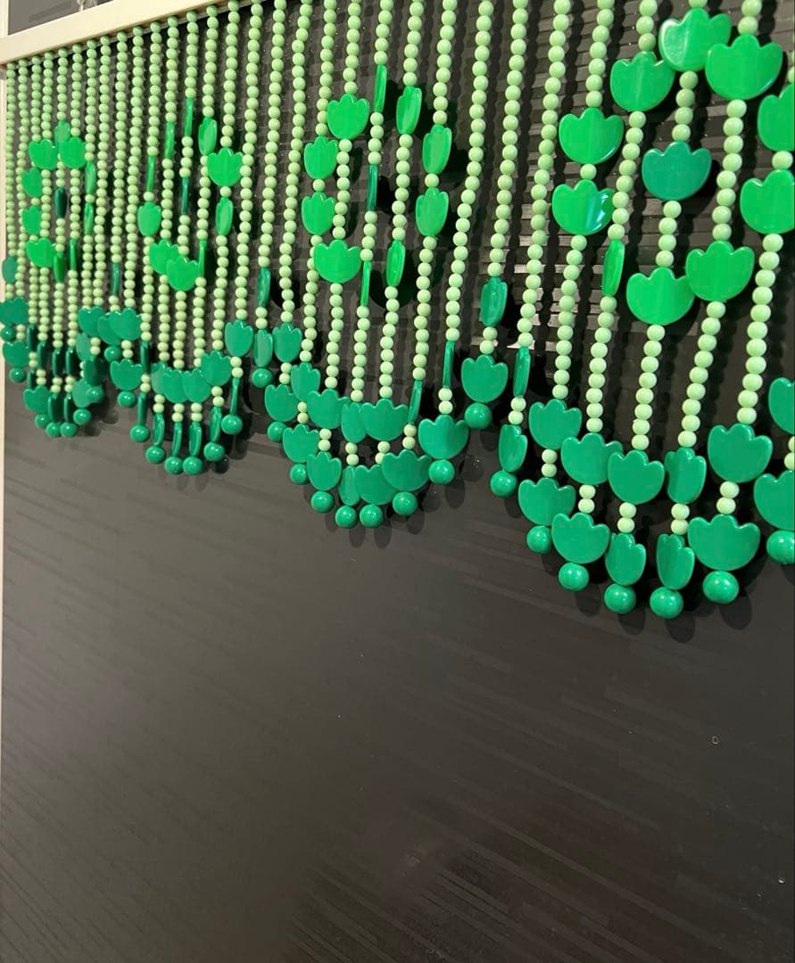 昭和レトロ　ビーズのれん　当時物　レトロポップ　緑