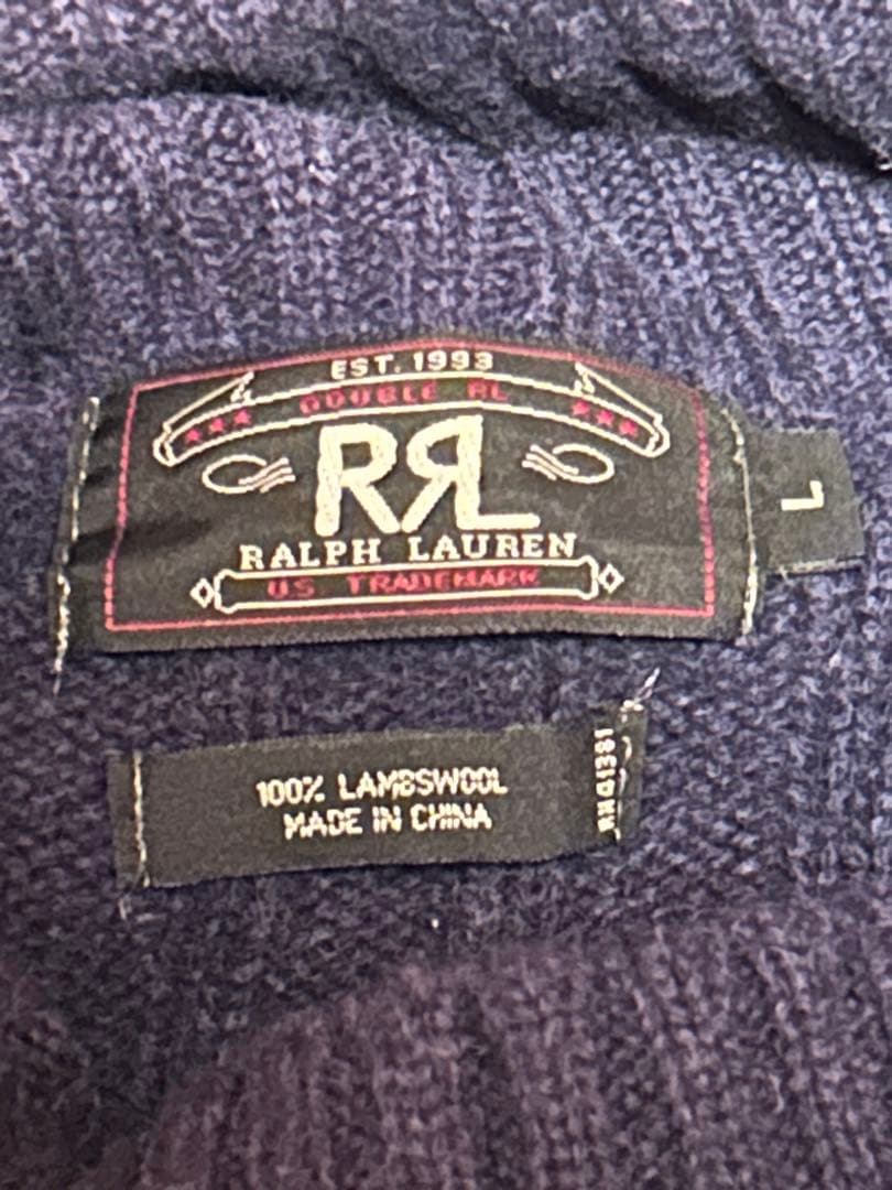 L 三つ星 RRL ラルフローレン タートルネックニット 厚手 ラムウール 美品