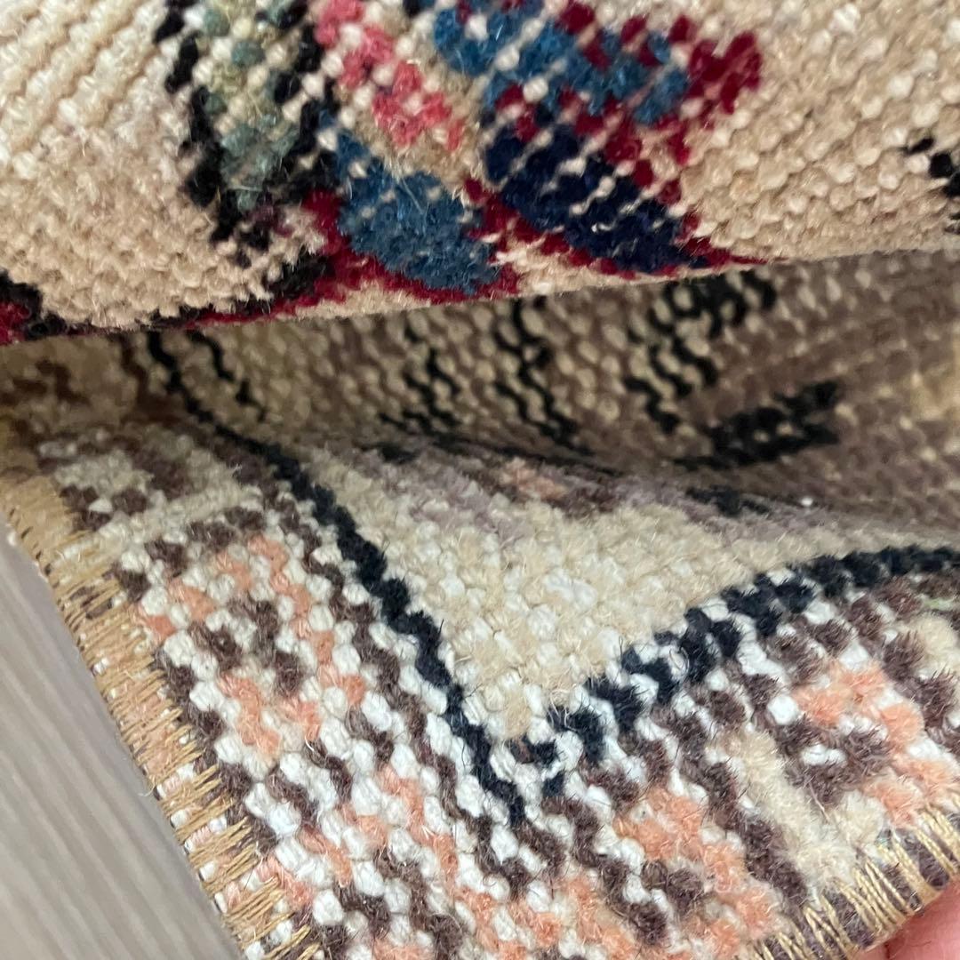 超ロングネイビー65×249レッド　パッチワークランナー　トルコヴィンテージラグ