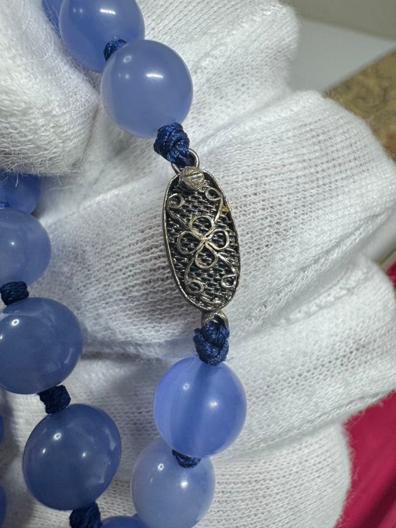 中国 紫瑪瑙ネックレス 粒約8.7mm