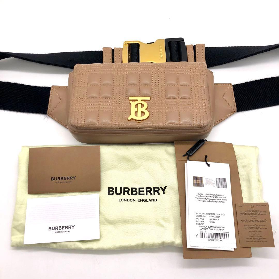 【希少美品】BURBERRY ベルトバッグ ローラ TB キルティング 付属品付