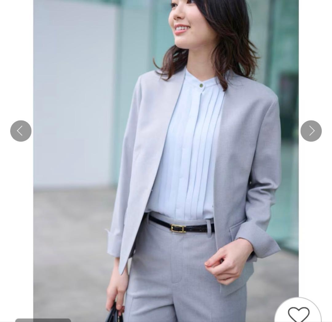 新品　アンタイトル　スカート スーツ　ライトグレー系orライトベージュ系　XS