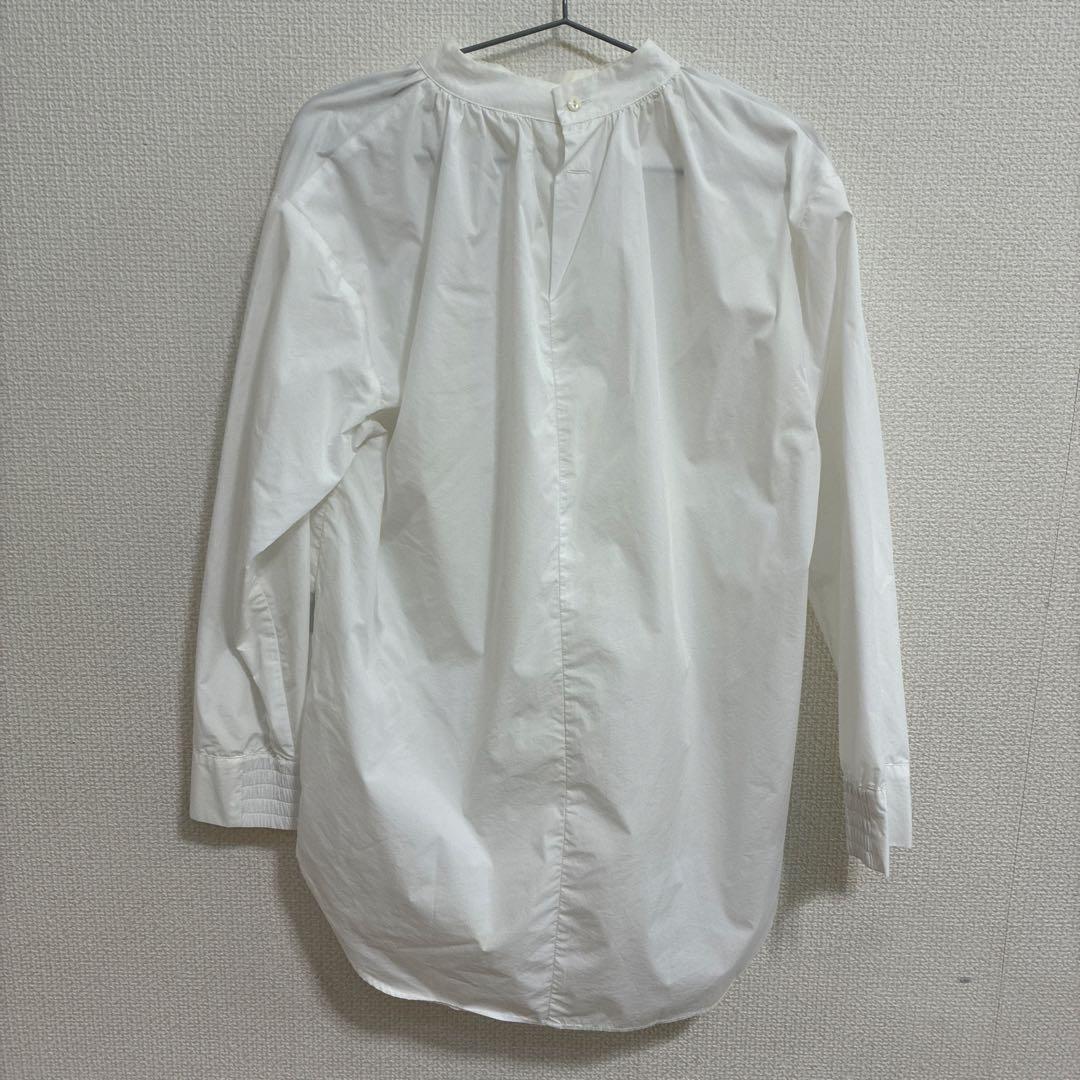 OUR アワーホーム　頼れるギャザーブラウス　ホワイト白