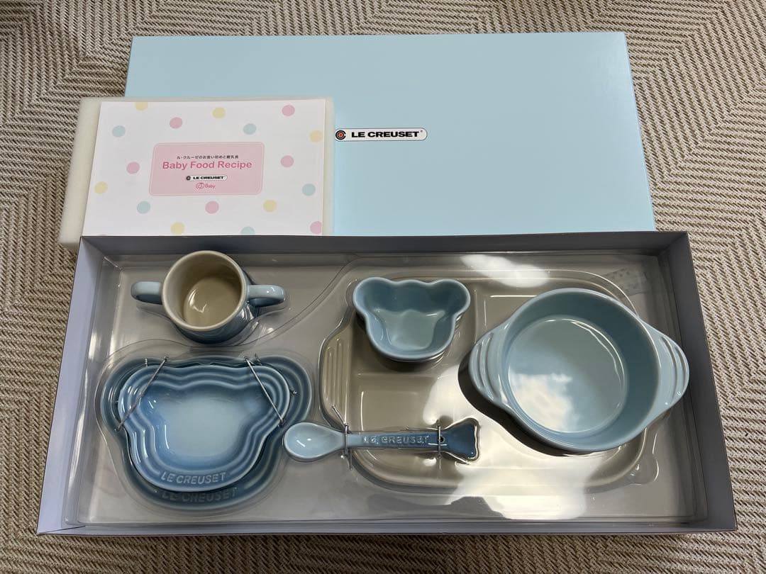 【新品未使用】LE CREUSETル・クルーゼベビー用食器セット離乳食 ブルー