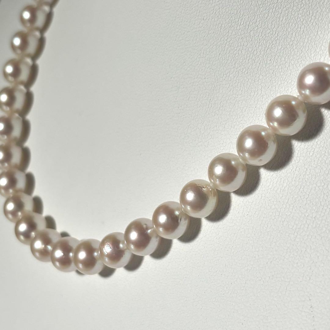 干渉色◎✨大珠8.5mm あこやパールネックレス オールノット仕上　イヤリング付