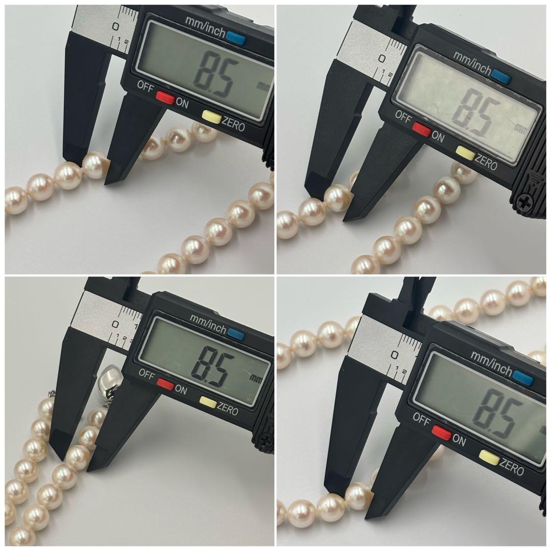 干渉色◎✨大珠8.5mm あこやパールネックレス オールノット仕上　イヤリング付