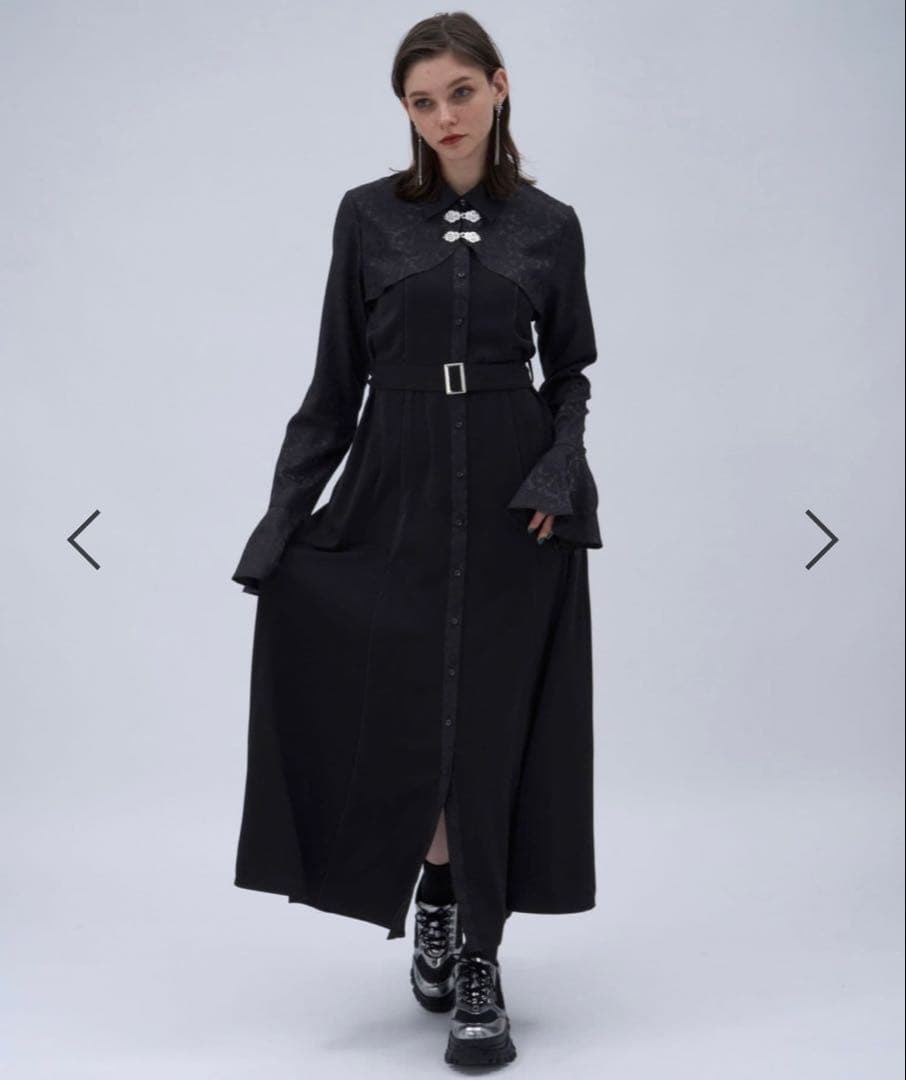 HARE ジャガードチャイナボレロワンピース　ブラック