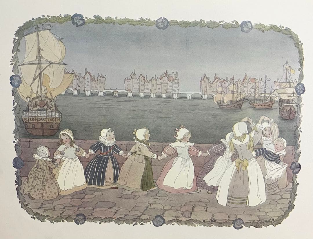 No375 希少 アンティーク洋書 古書 ルメール 絵本 児童書 オランダ 童謡