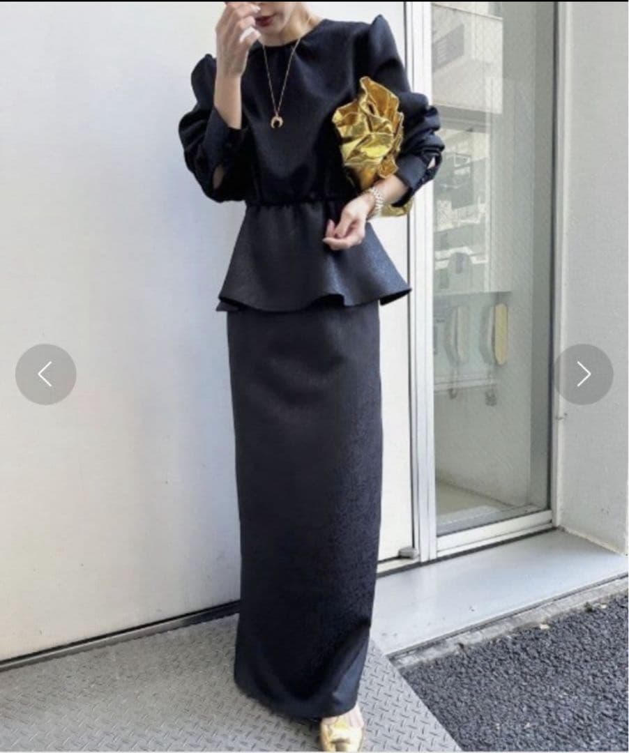 Ameri vintage アメリLADY LIKE PEPLUM DRESS