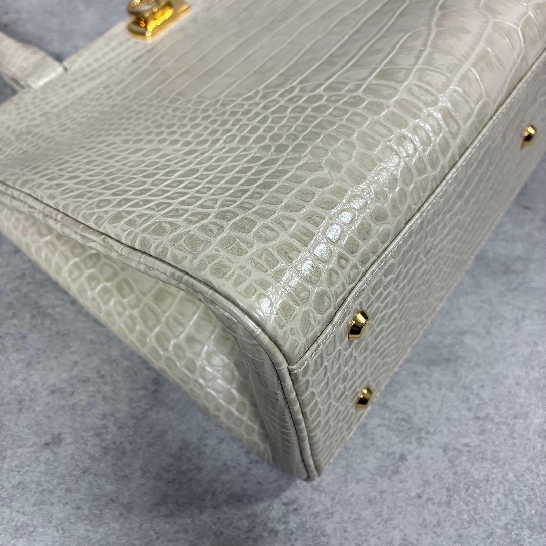 l*t様 未使用✨HAMANO 濱野皮革工藝　クロコ　フォーマル バッグ