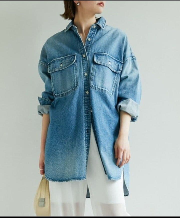 美品 ガリャルダガランテ 洗える デニムオーバーシャツ ジャケット ブルー系