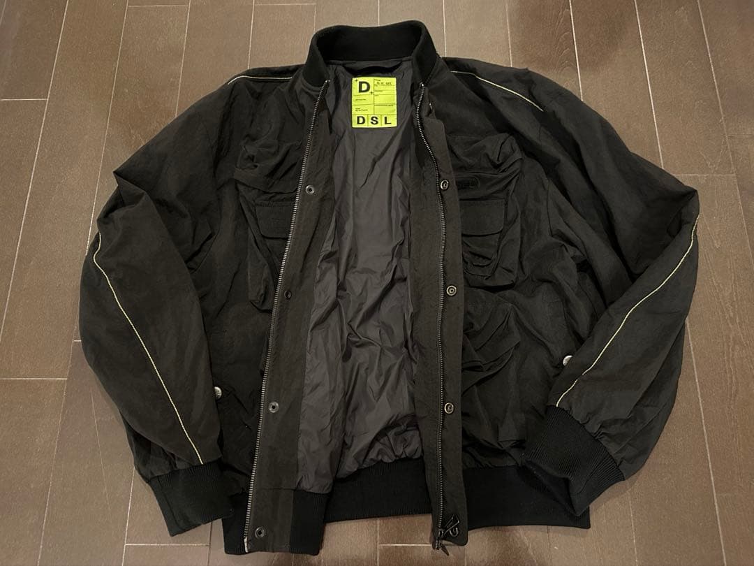 【美品】DIESEL 23AW J-STAIN ボンバージャケット ブラック46