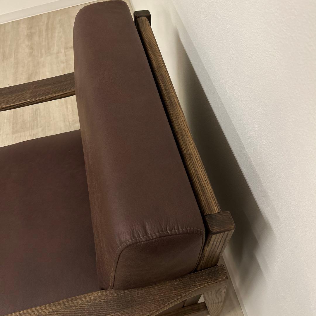 展示品☆1人掛ソファ 1Pソファ ラウンジチェア 北欧風 木部フレーム おしゃれ