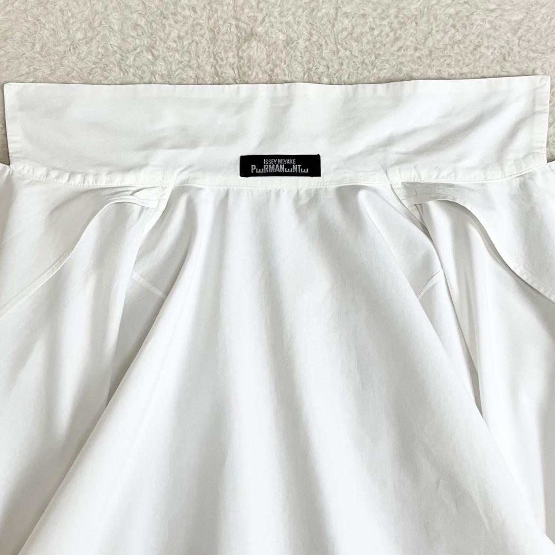 イッセイミヤケ　PeRMANeNTe ペルマネンテ　開襟長袖シャツ　ホワイト　3