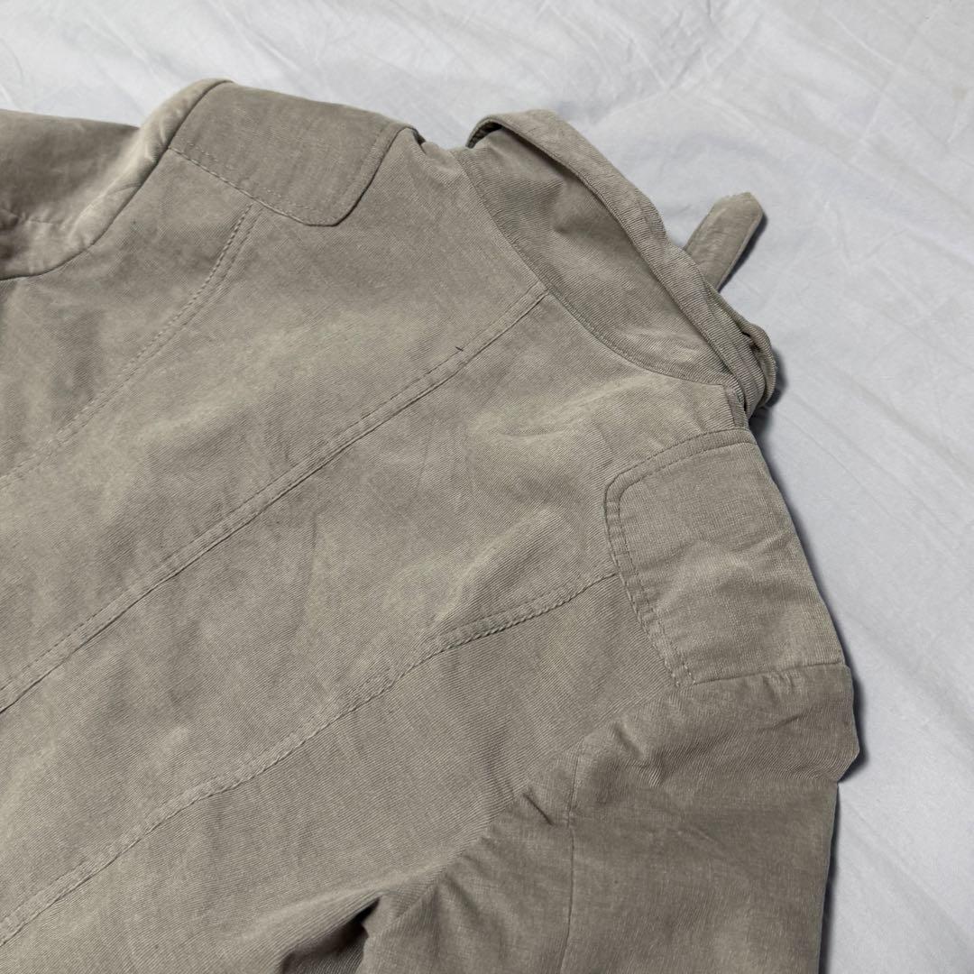 グレー シングルライダースジャケット パンク コーデュロイ