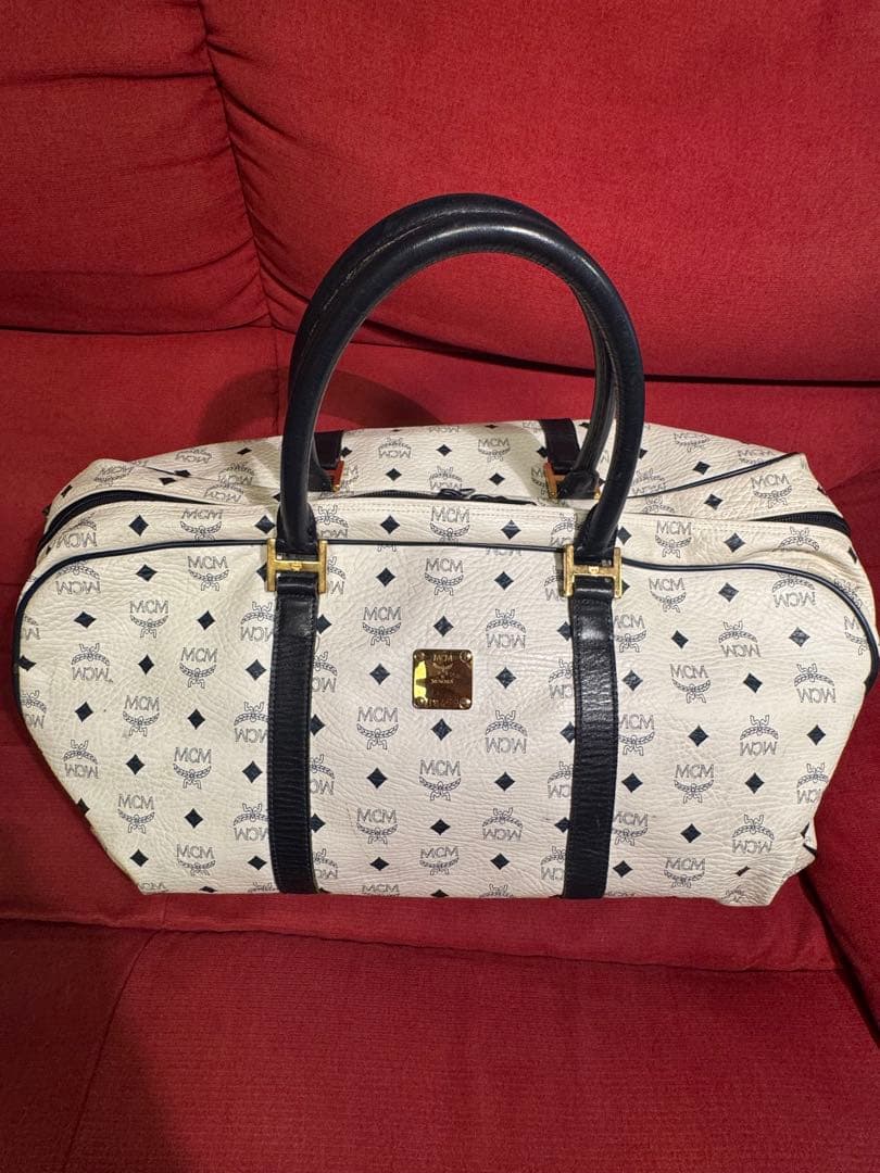 J*y様 MCM ボストンバッグ ホワイト・ネイビー