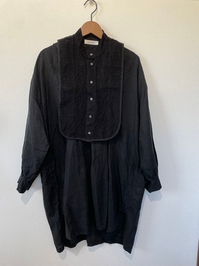 ★美品★ネストローブ レースタッカー付プルオーバーリネンチュニック