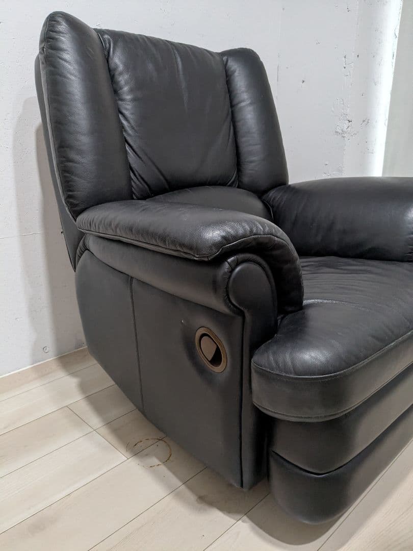 黒本革 1人掛けソファ　ロッキンチェア