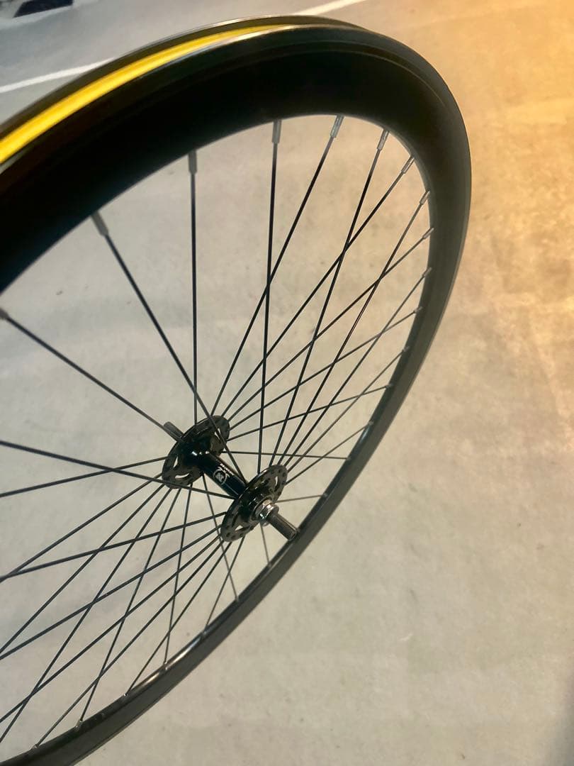 【初期Leader735純正ホイール前輪】重量1.14kg美品ピスト/フリー用