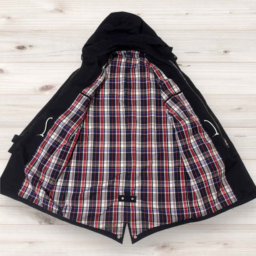 Fred Perry モッズコート 月桂樹 チェック 2way フード M-L