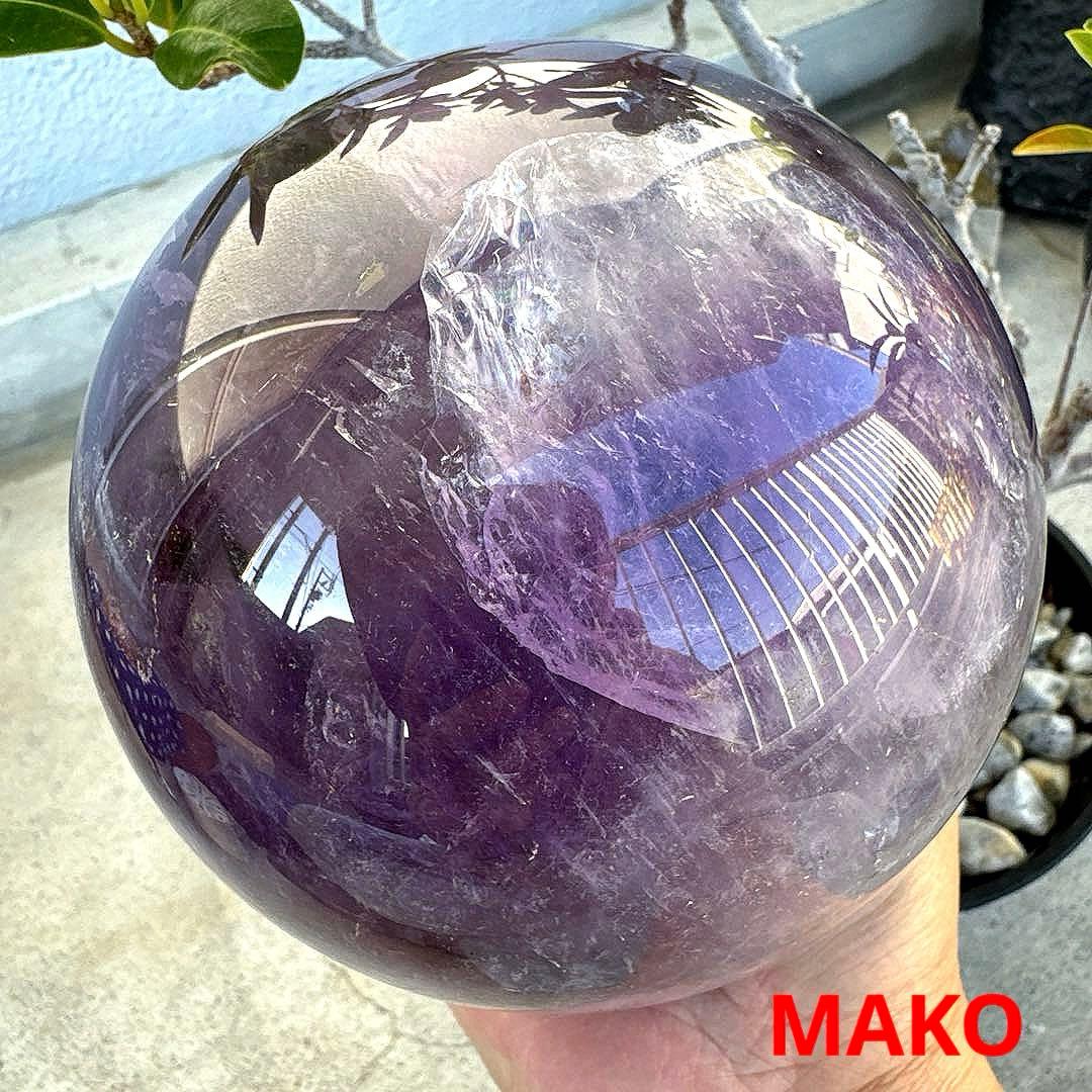 M1837☆アメジスト丸玉直径128mm3.0Kg☆天然石☆N51004