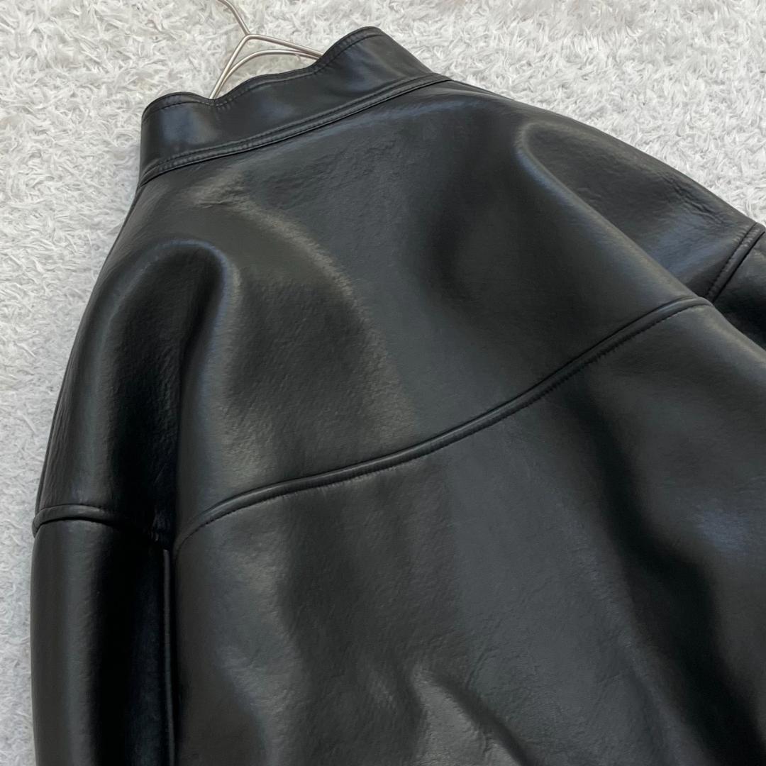 23AW✨未使用級✨エトレ リバーシブルボアブルゾン フェイクレザー ブラック