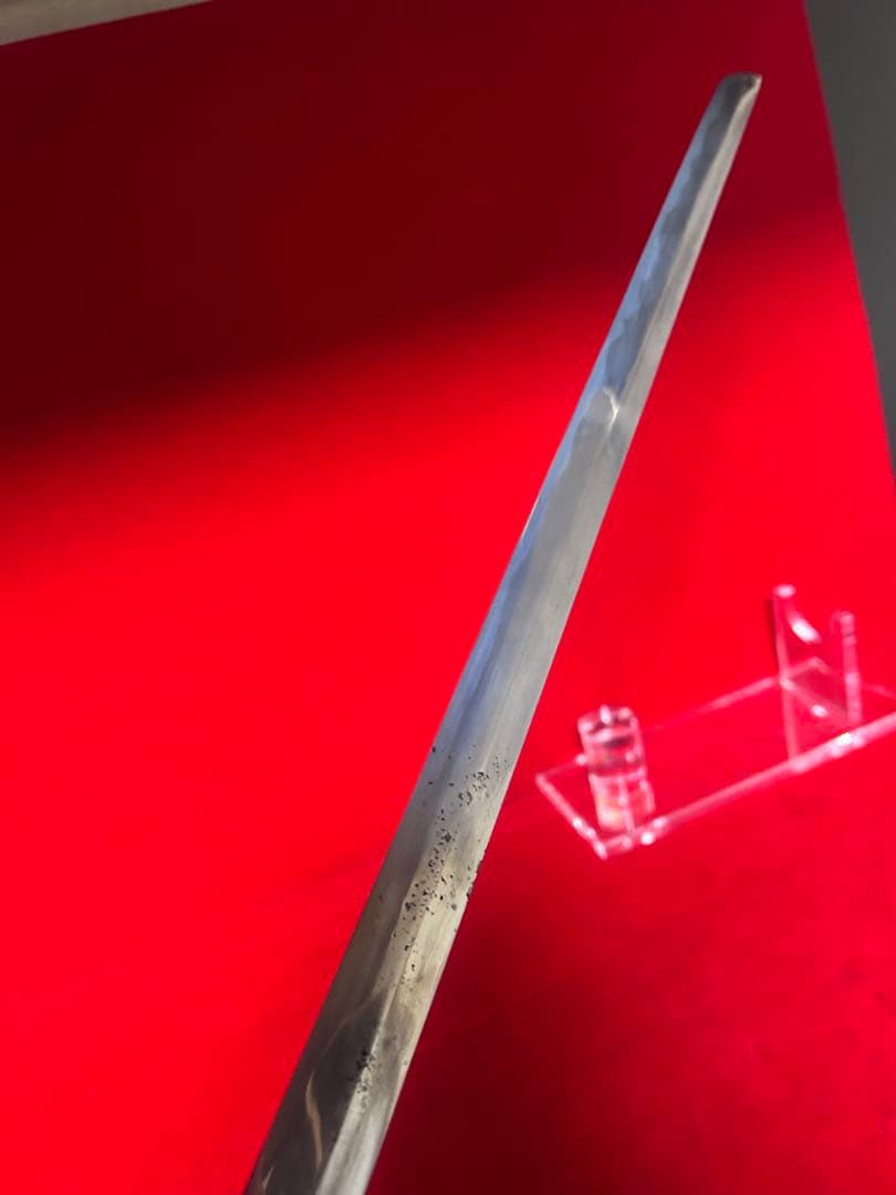 01569 包丁　マグロ包丁　先丸型　玉鋼製　銘有り　刃文綺麗　地肌有り　未使用