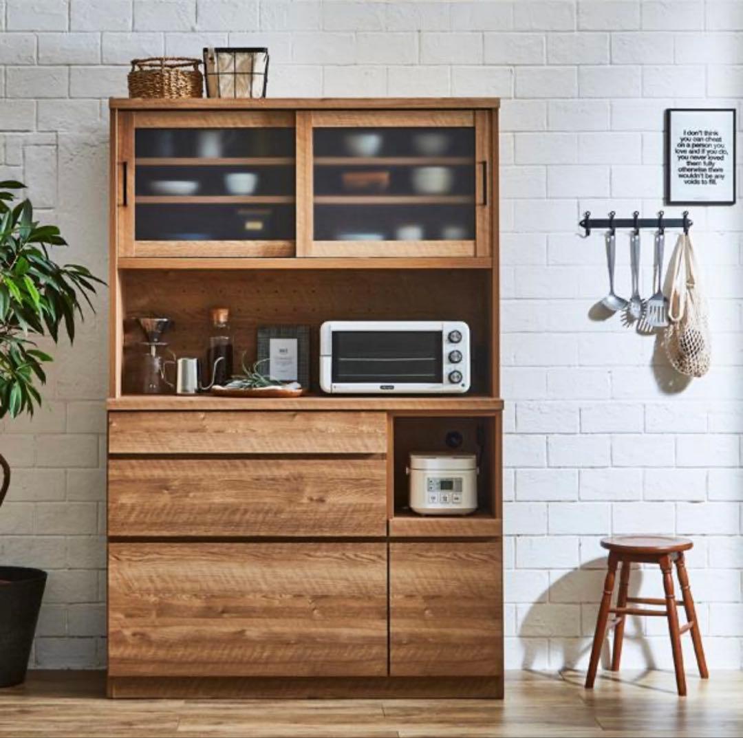 ★エリイ様購入予約すみ★国産　オーク　キッチン収納　食器棚　大川家具　120