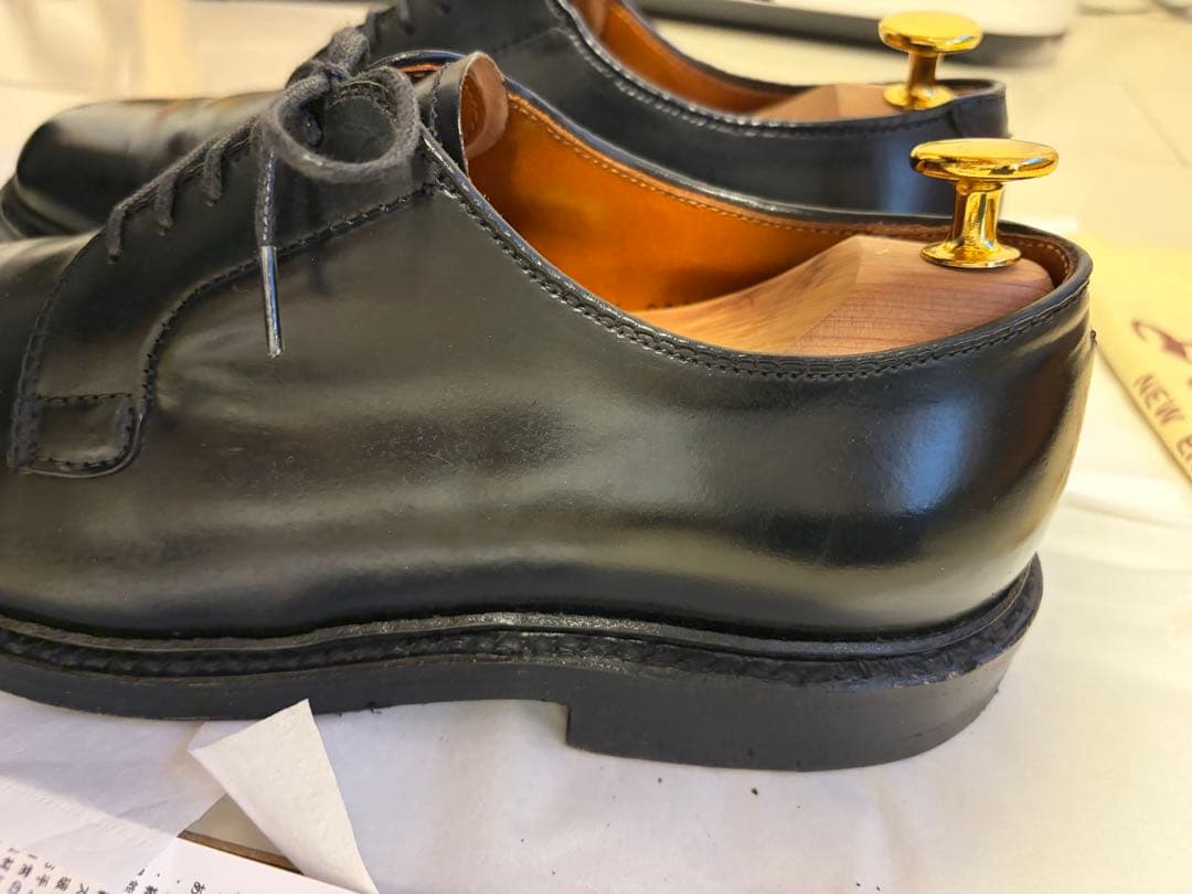 ALDEN: コードバン プレーントゥ　ブラック6.5