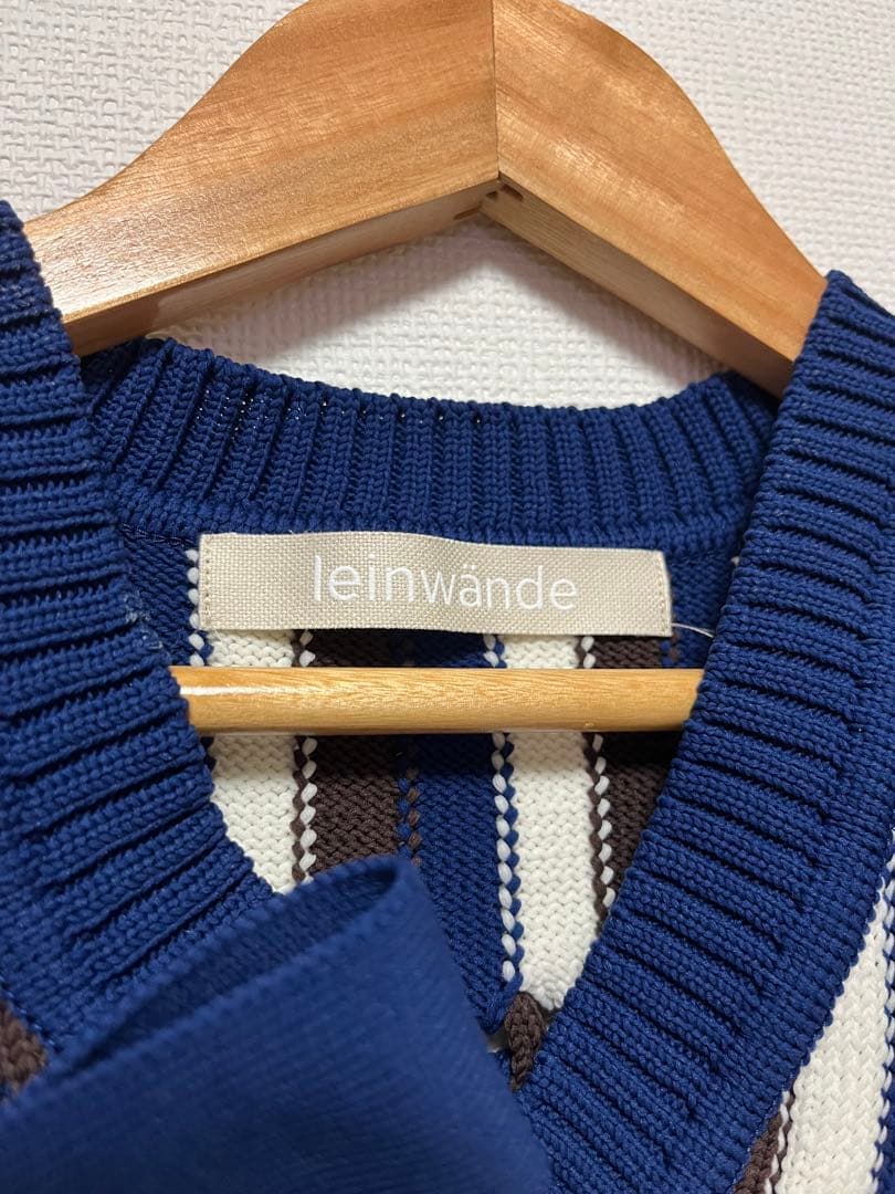 美品 ラインヴァンド leinwande ニット ジレ ベスト 紺色