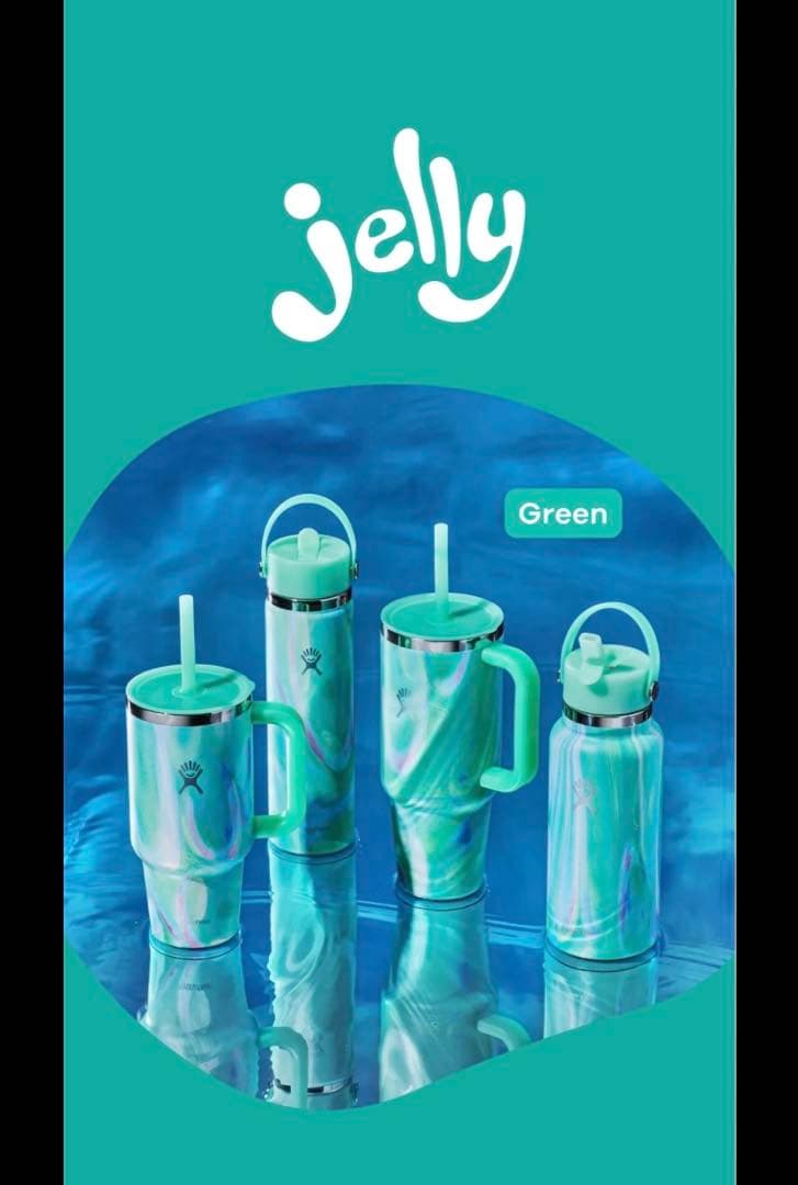 限定品 ハイドロフラスク 24oz Jelly Green ストロー付水筒